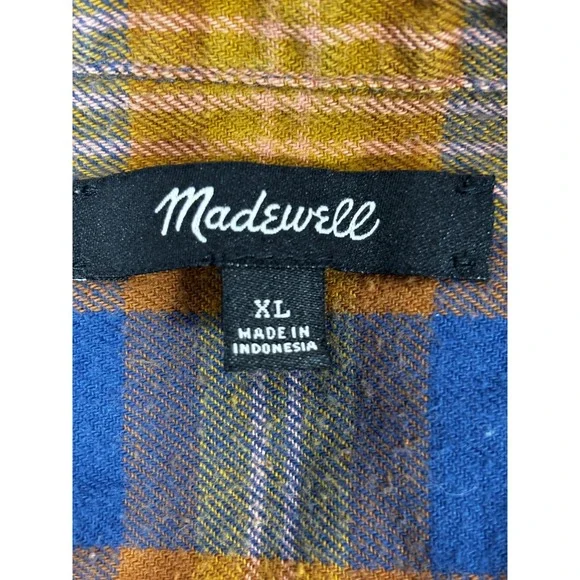 Madewell Westward Flannel Shirt XL Ardan Plaid Cropped Cozy Chic Casual - Picture 5 of 5